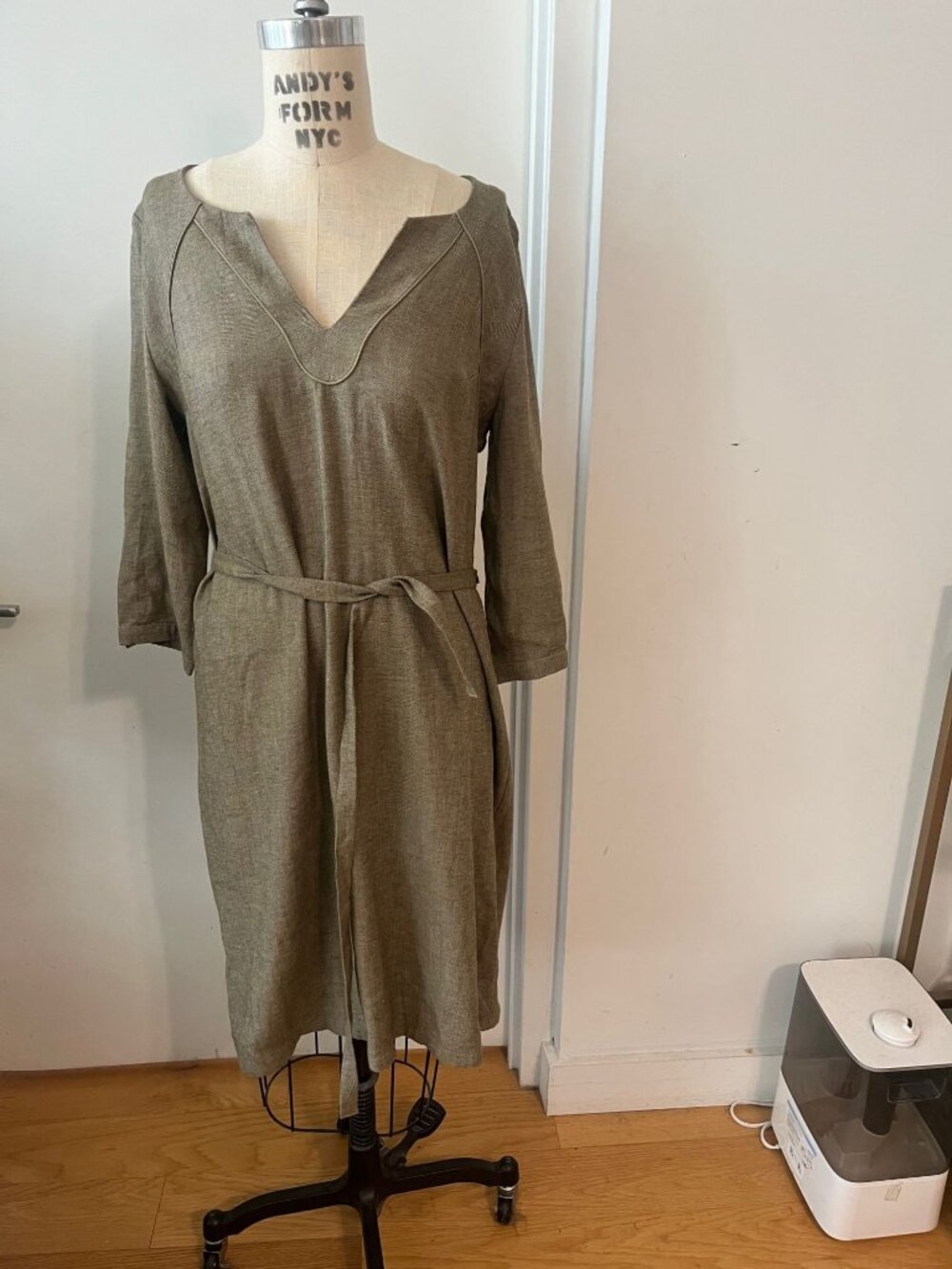 ANNE WILLI PARIS Linen/Wool‎ Blend Tunic Dress Size 4